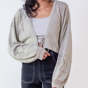 New! Wyllis crochet chopped cardigan